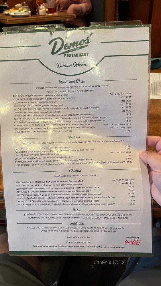 Demos Steak & Spaghetti House - Lebanon, TN menu_pic