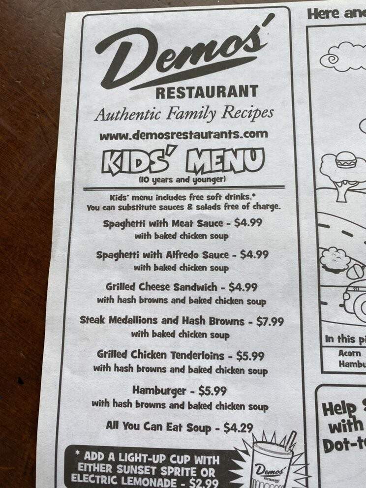 Demos Steak & Spaghetti House - Lebanon, TN menu_pic