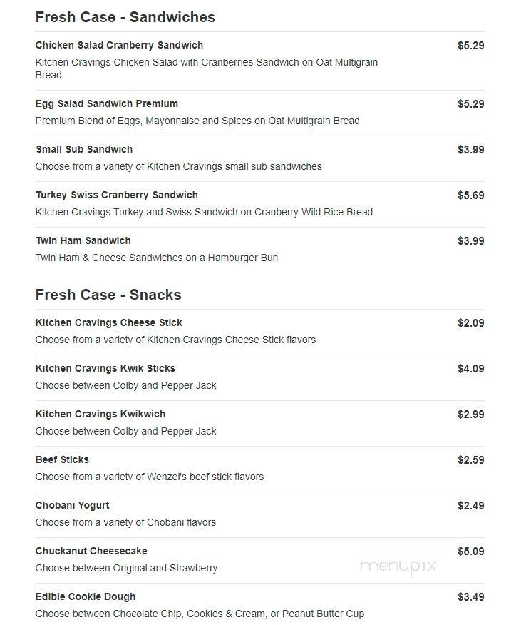Kwik Trip - Chippewa Falls, WI menu_pic