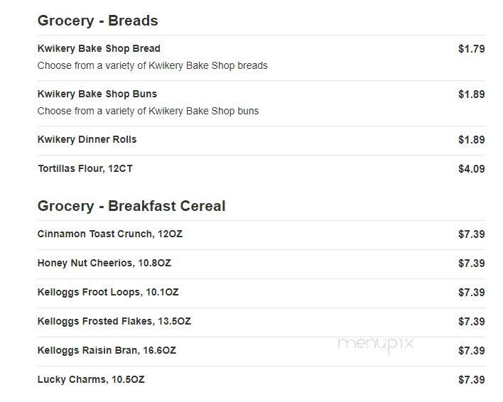 Kwik Trip - Chippewa Falls, WI menu_pic