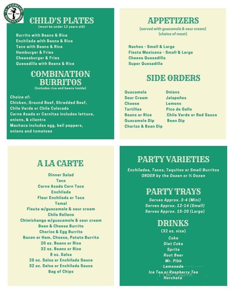 El Pueblito Restaurant - Clovis, CA menu_pic