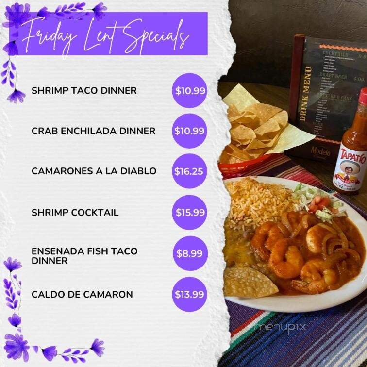 El Pueblito Restaurant - Clovis, CA menu_pic