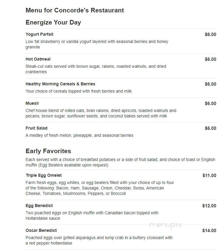 Concorde's Restaurant - Windsor Locks, CT menu_pic