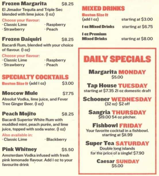 Boston Pizza - Fort Frances, ON menu_pic