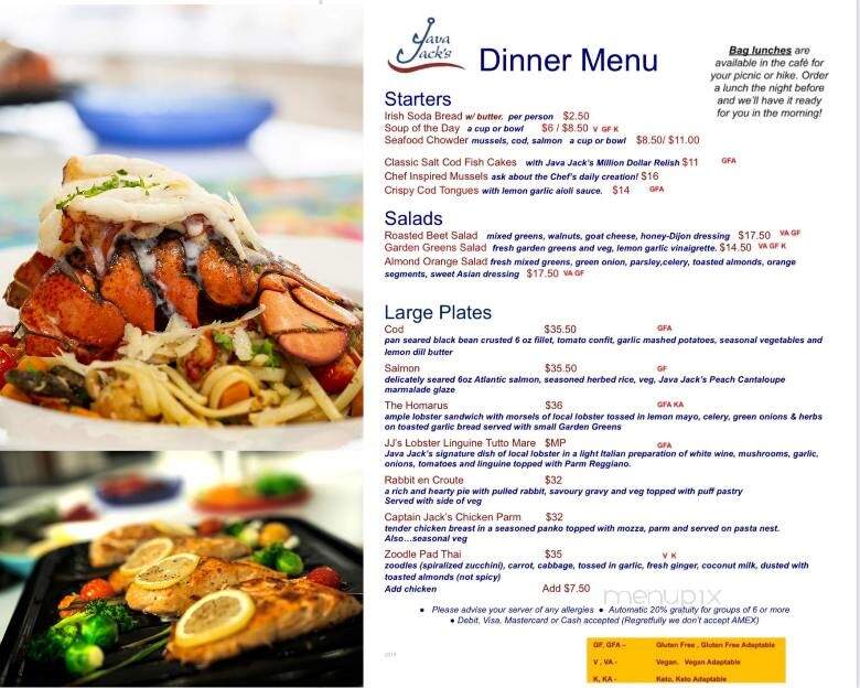 Java Jack's - Rocky Harbour, NL menu_pic