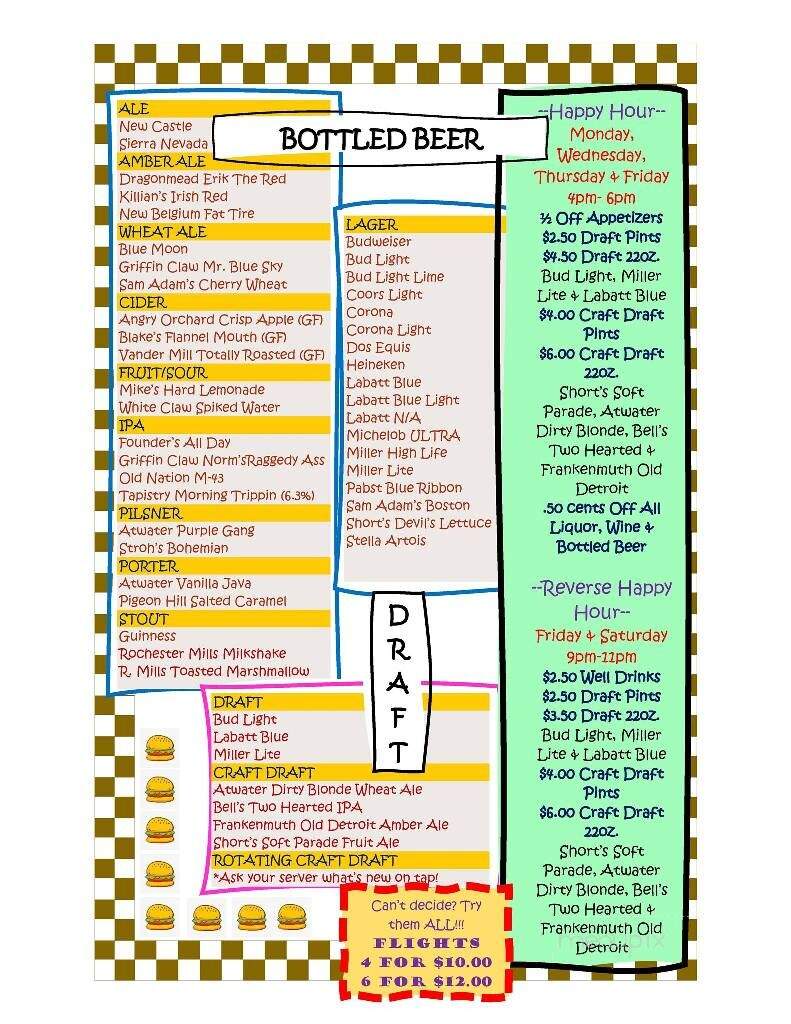Old Detroit Burger Bar - Clawson, MI menu_pic