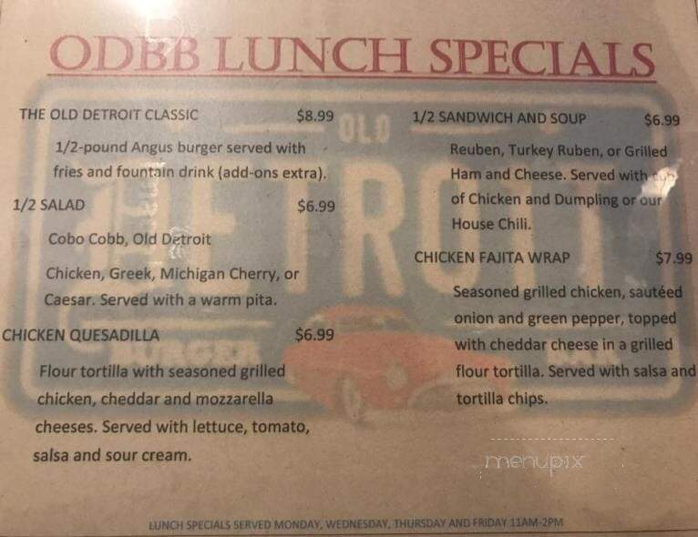 Old Detroit Burger Bar - Clawson, MI menu_pic