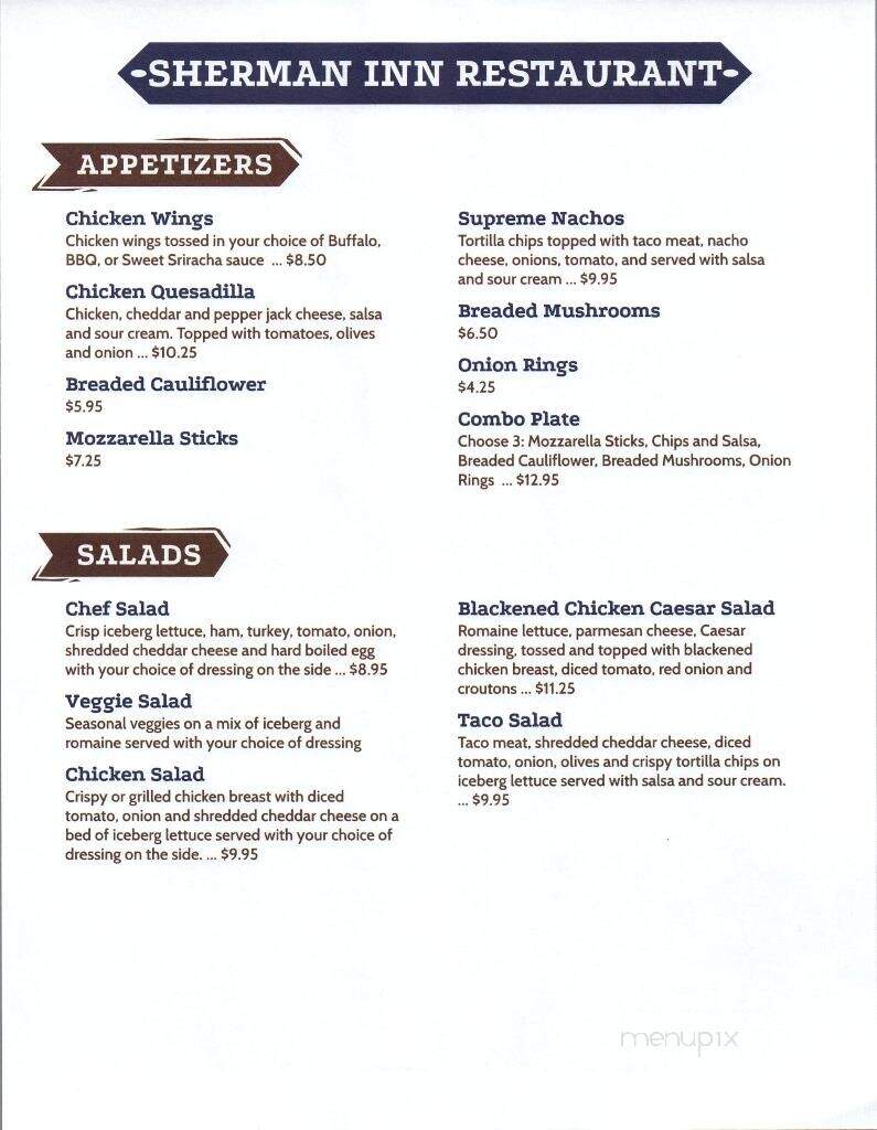 Sherman Inn Restaurant - Wolf Point, MT menu_pic