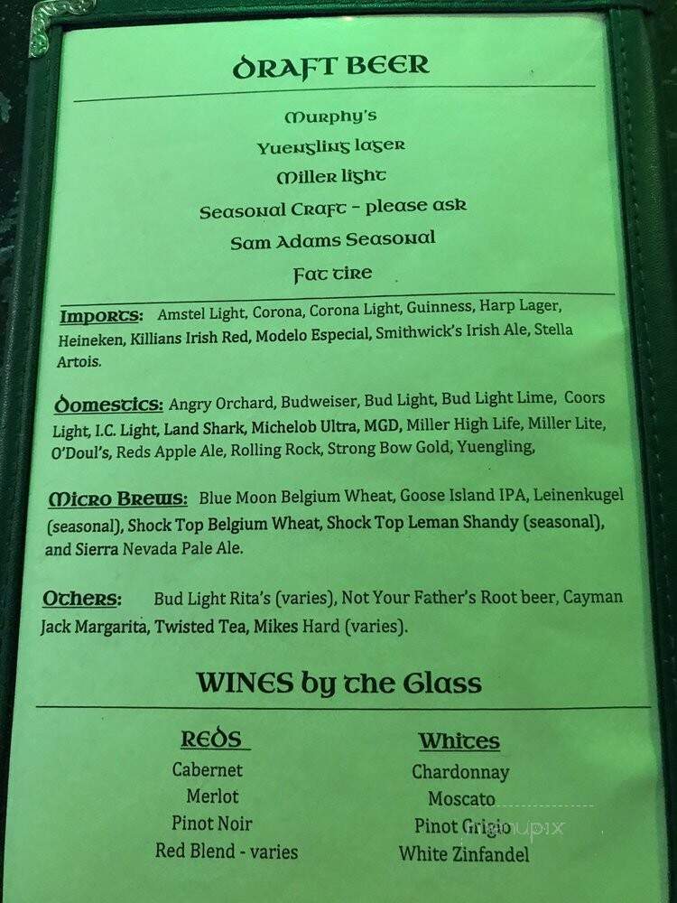 Wooly's Pub - Johnstown, PA menu_pic