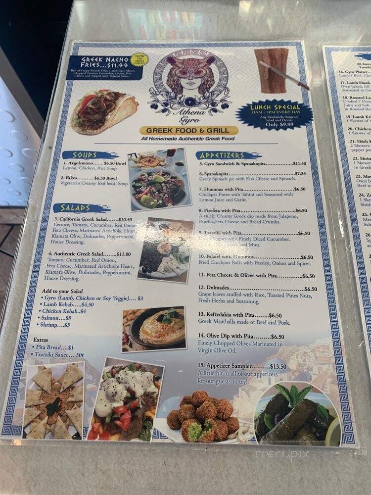Athena Gyro - Palm Desert, CA menu_pic