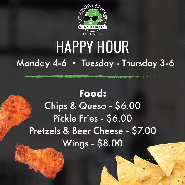 Blind Squirrel - Louisville, KY menu_pic
