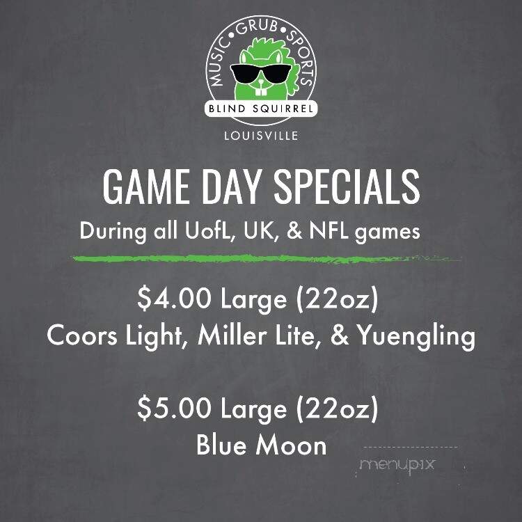 Blind Squirrel - Louisville, KY menu_pic