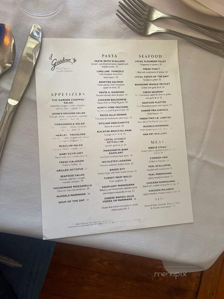 Il Giardino - Aquebogue, NY menu_pic