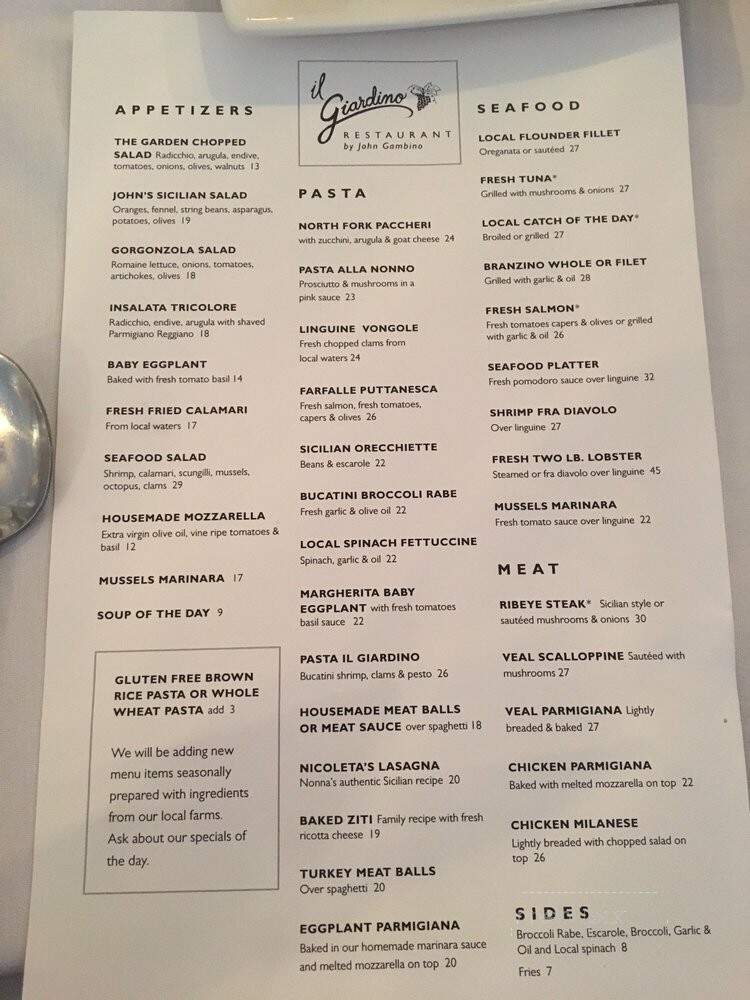 Il Giardino - Aquebogue, NY menu_pic
