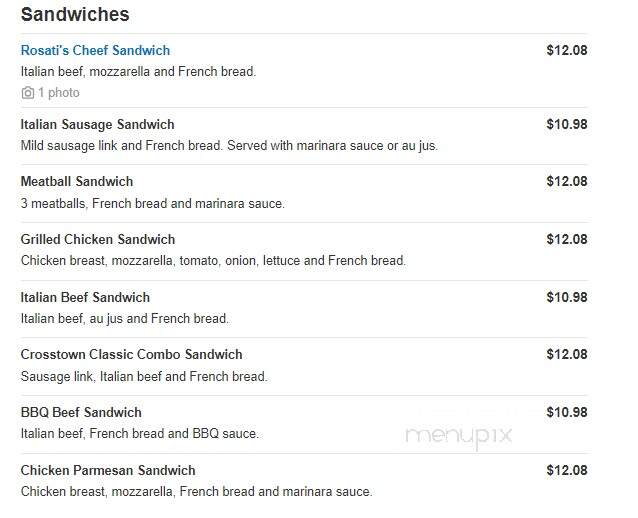 Rosati's Pizza - North Pekin, IL menu_pic