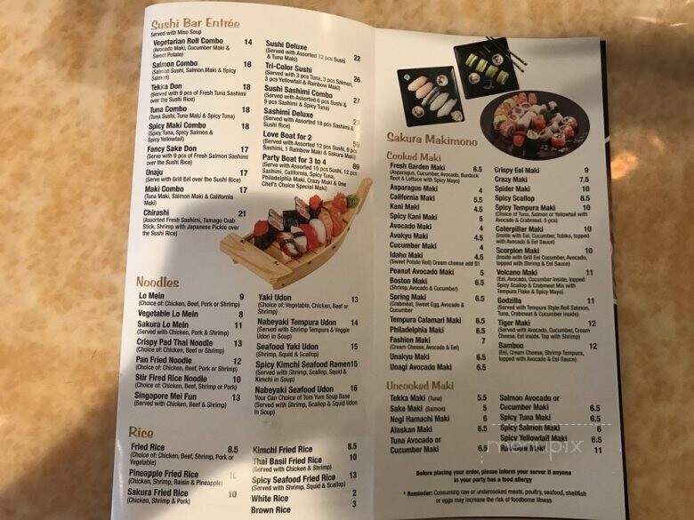 Sakura Asian Bistro - Nashua, NH menu_pic