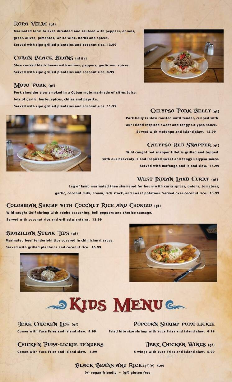 Calypso Grill and Smokehouse - Yellow Springs, OH menu_pic