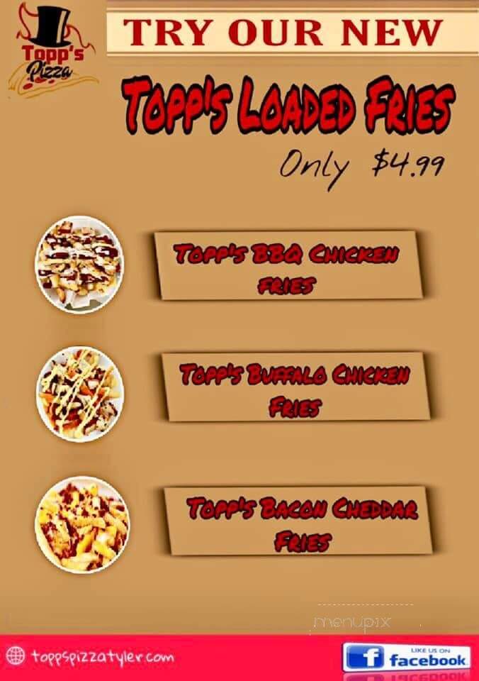 Topp's Pizza - Tyler, TX menu_pic
