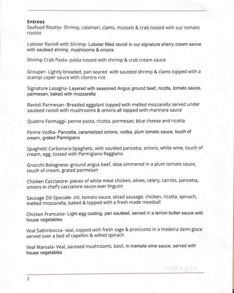 Rosalie's Trattoria - Wilmington, NC menu_pic
