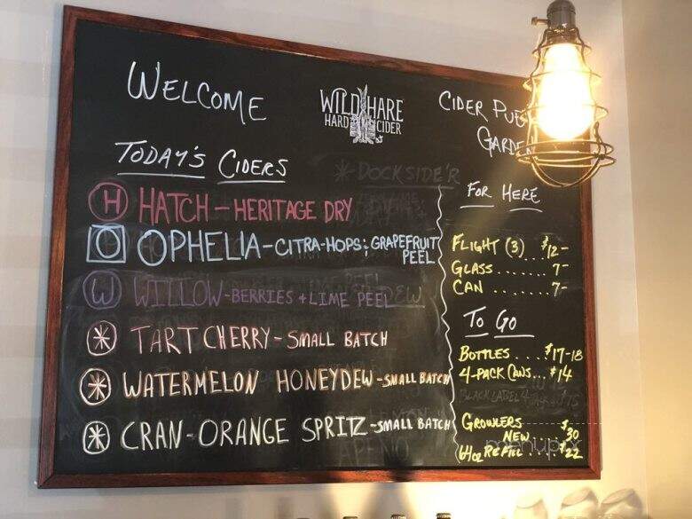 Wild Hare Cider Pub & Garden - Warrenton, VA menu_pic