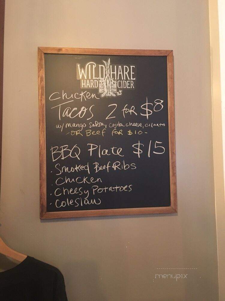 Wild Hare Cider Pub & Garden - Warrenton, VA menu_pic