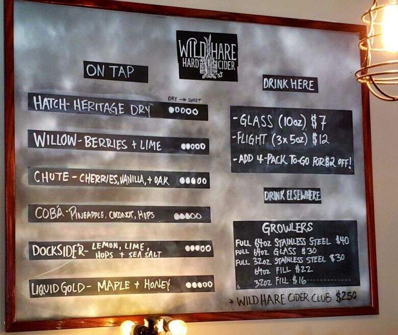 Wild Hare Cider Pub & Garden - Warrenton, VA menu_pic