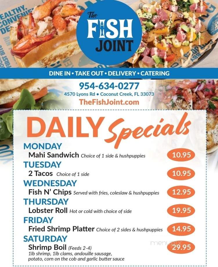 The Fish Joint - Coconut Creek, FL menu_pic