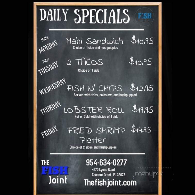 The Fish Joint - Coconut Creek, FL menu_pic