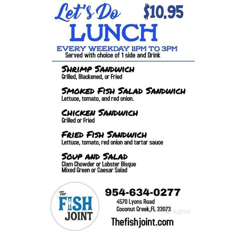 The Fish Joint - Coconut Creek, FL menu_pic