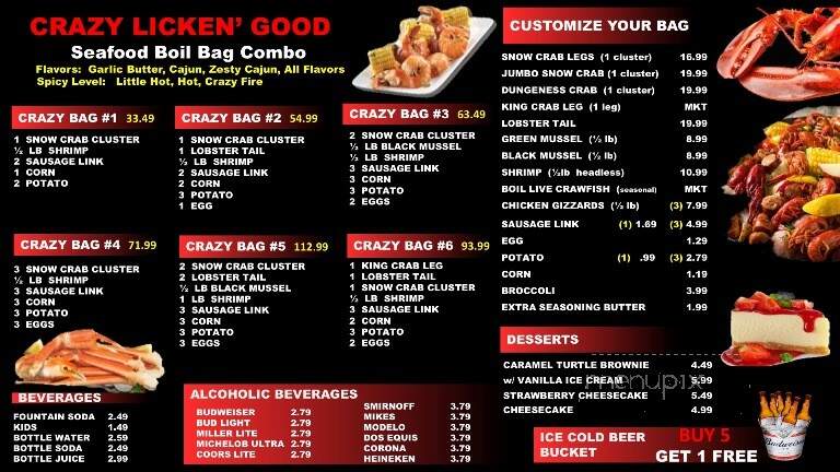Crazy Lu Seafood Shack - Horn Lake, MS menu_pic