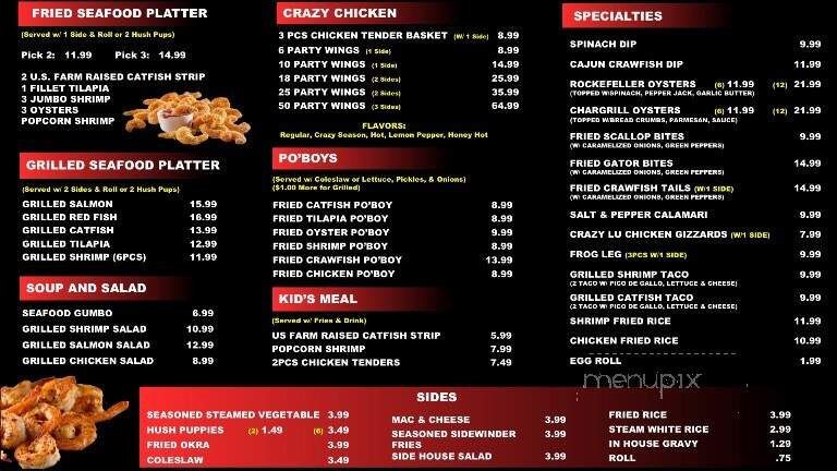 Crazy Lu Seafood Shack - Horn Lake, MS menu_pic