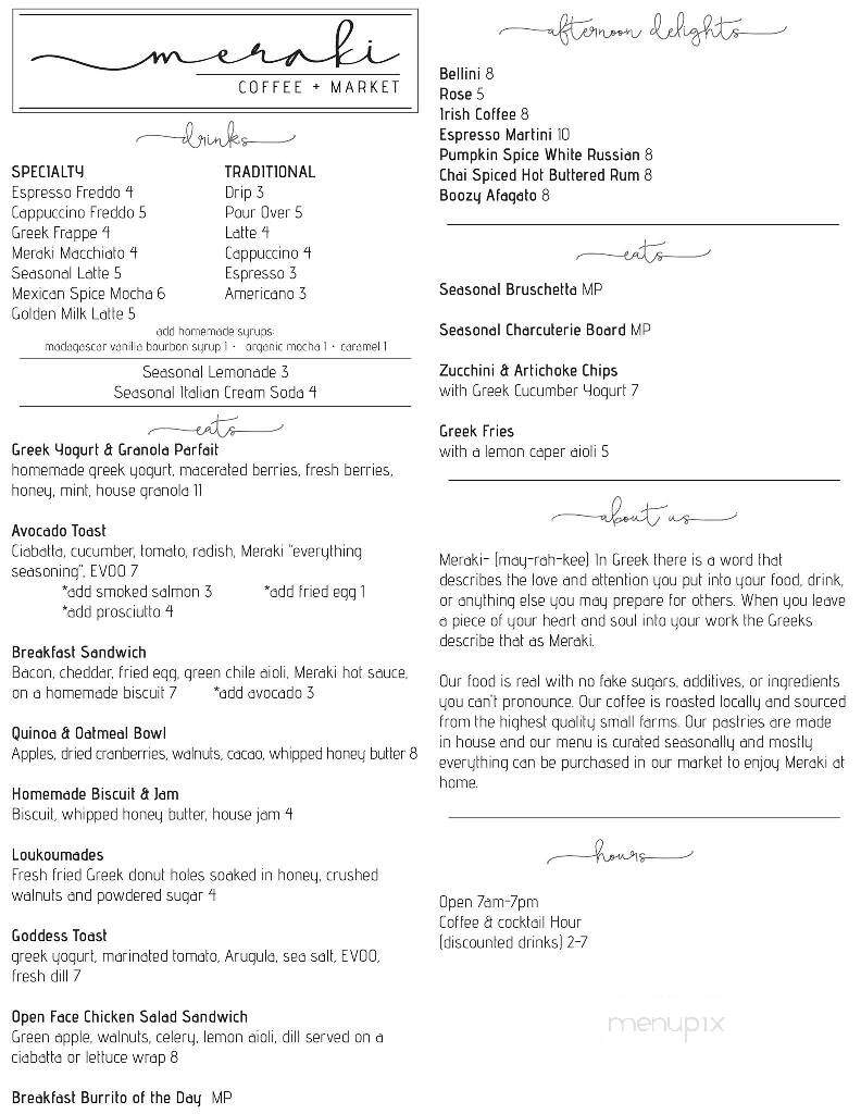 Meraki Coffee+Market - Albuquerque, NM menu_pic