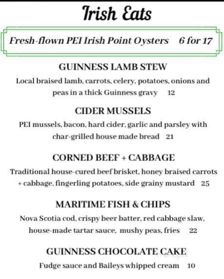 Bar Willow Eatery - Regina, SK menu_pic