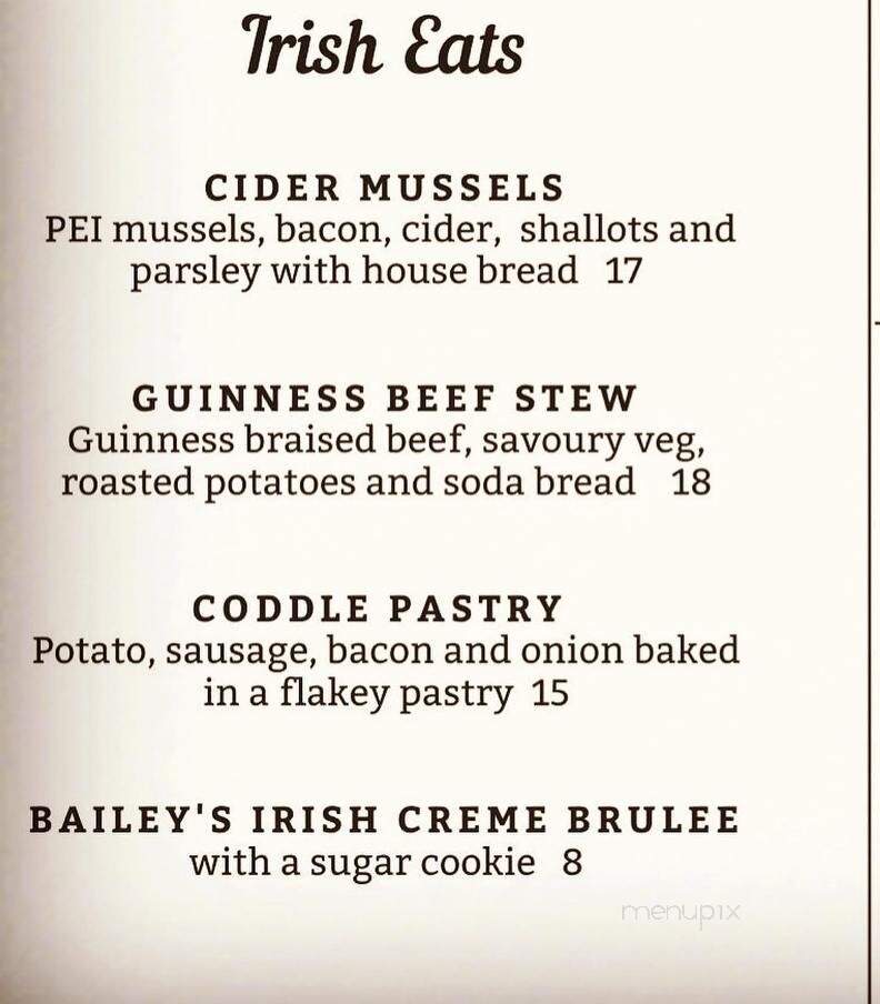 Bar Willow Eatery - Regina, SK menu_pic