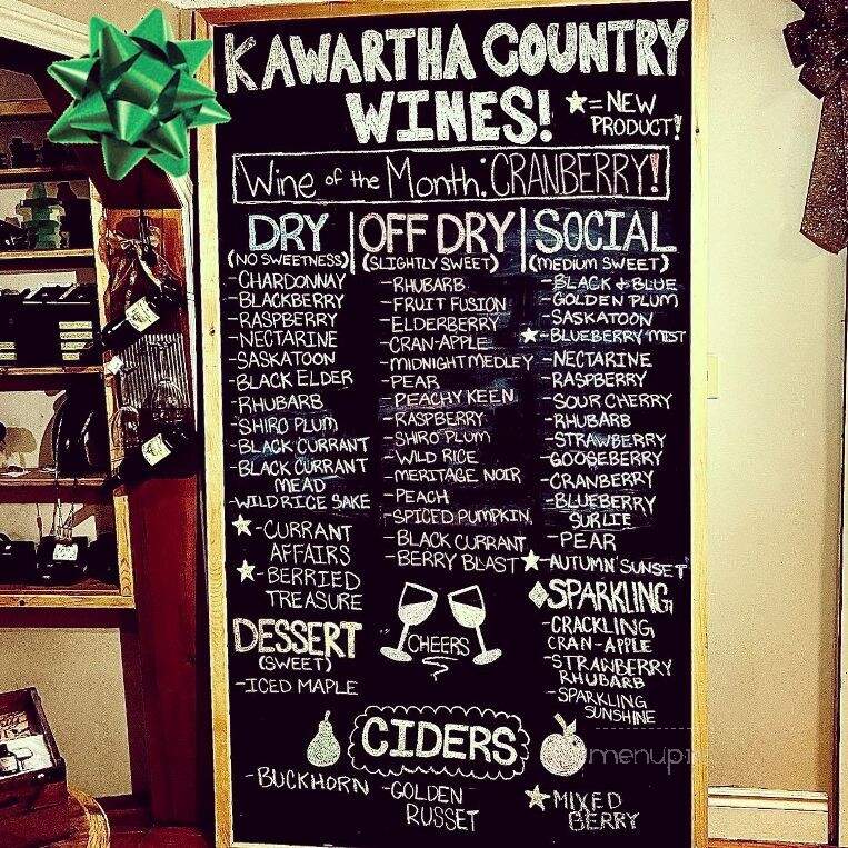 Kawartha Country Wines - Buckhorn, ON menu_pic