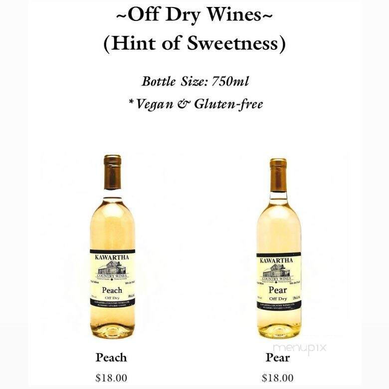 Kawartha Country Wines - Buckhorn, ON menu_pic