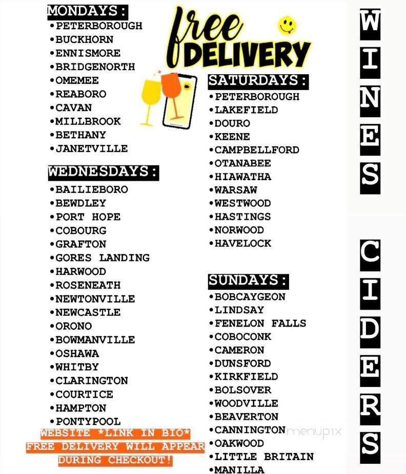 Kawartha Country Wines - Buckhorn, ON menu_pic