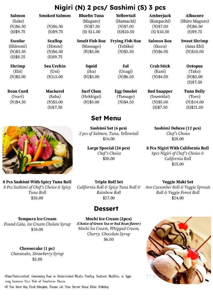 Ara Sushi & Grill - Richland, WA menu_pic