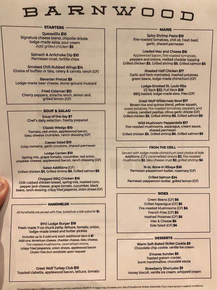 Barnwood - Manteca, CA menu_pic