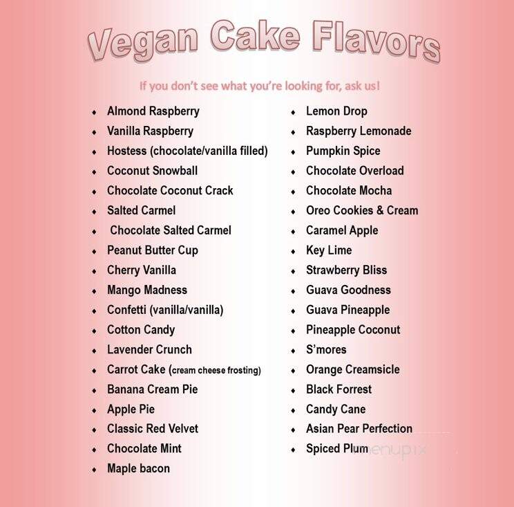Olivier's Vegan Bakery - Tracy, CA menu_pic