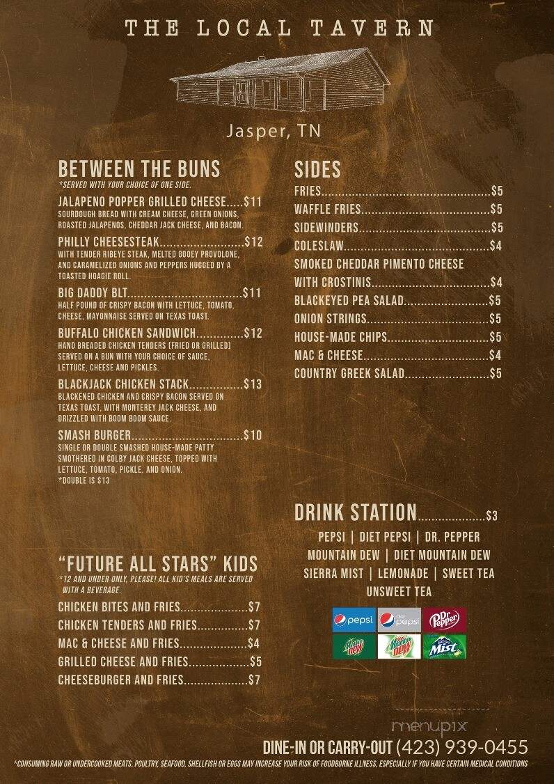 Tavern 55 - Jasper, TN menu_pic