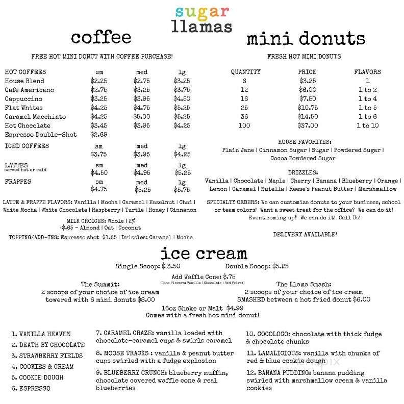 Sugar Llamas - Tulsa, OK menu_pic