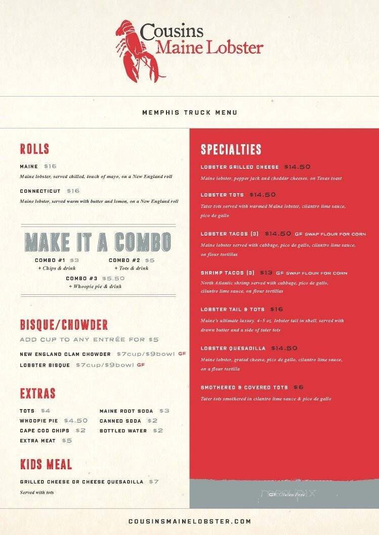 Cousins Maine Lobster - Memphis, TN menu_pic