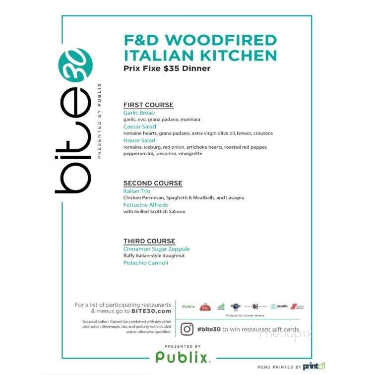 F&D Woodfired Italian Kitchen - Longwood, FL menu_pic