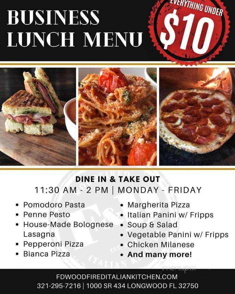 F&D Woodfired Italian Kitchen - Longwood, FL menu_pic