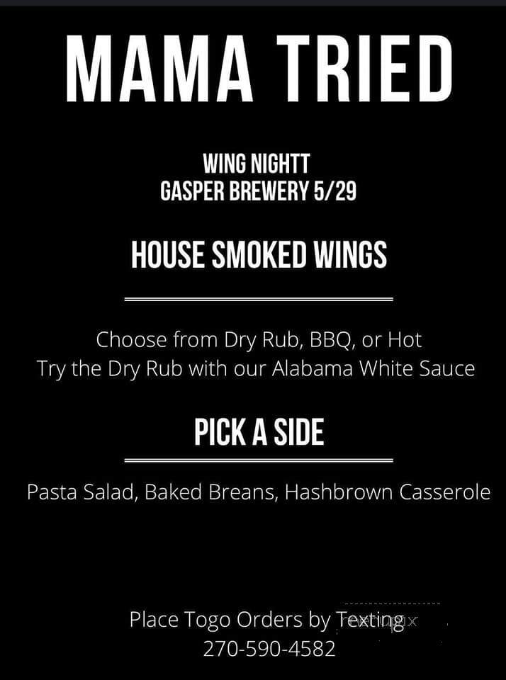 Gasper Brewing - Bowling Green, KY menu_pic