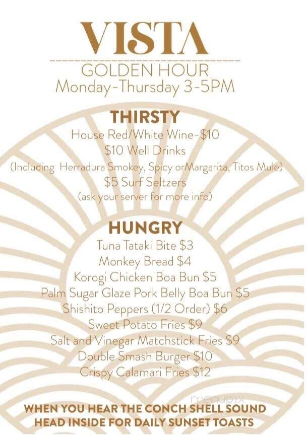 Vista - Hermosa Beach, CA menu_pic