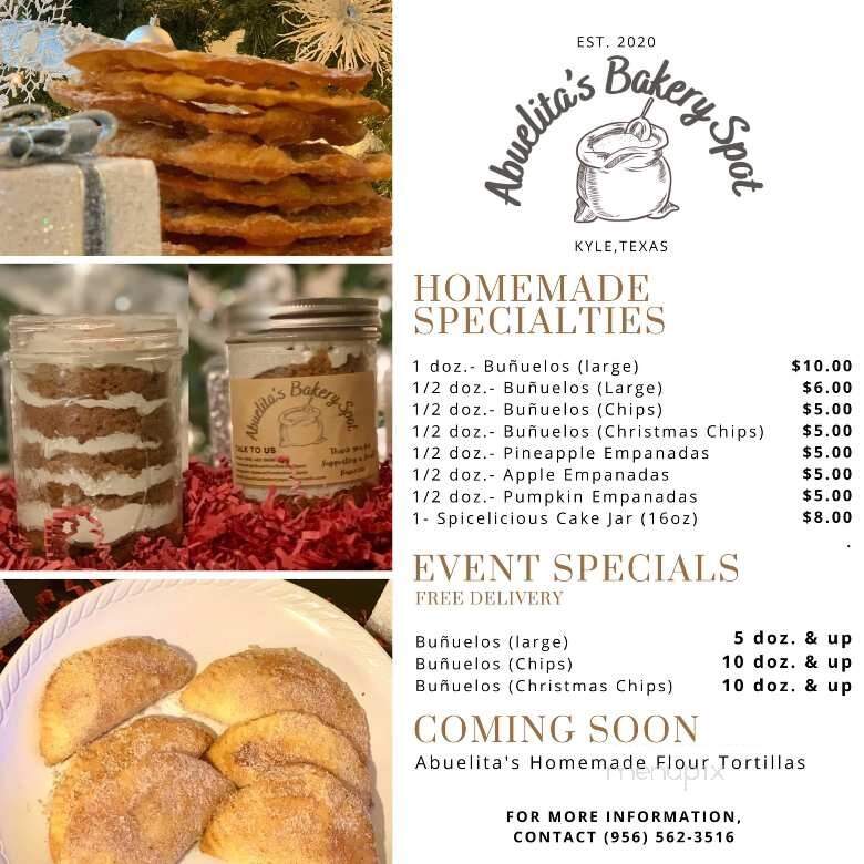 Abuelita's Bakery Spot - Kyle, TX menu_pic