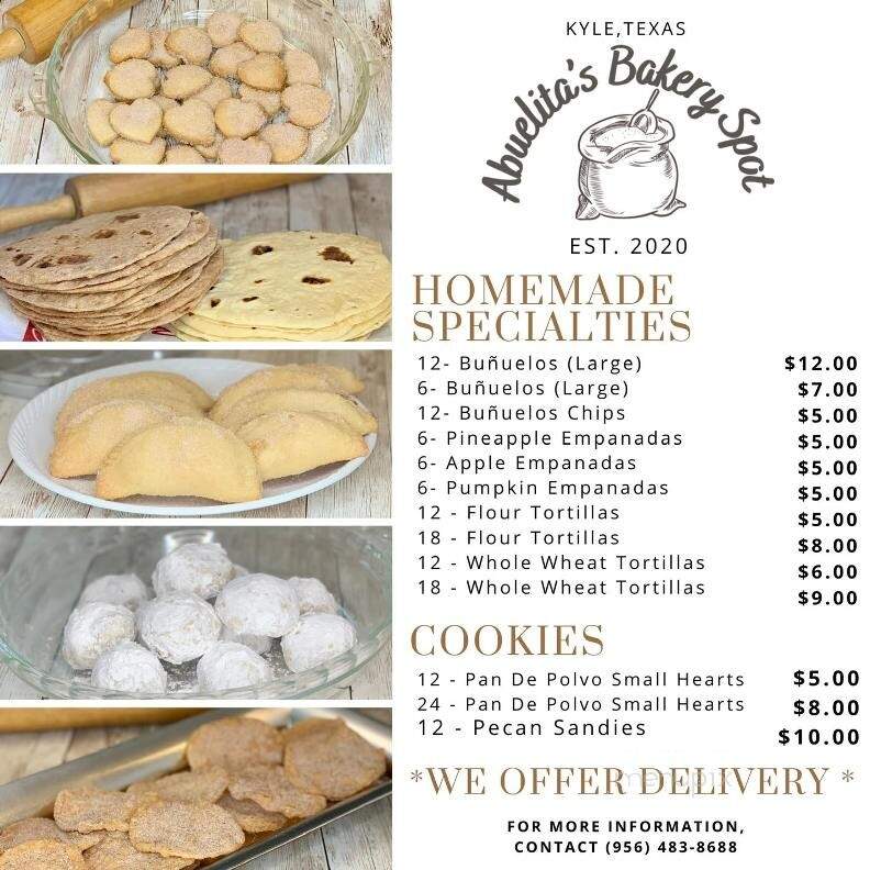 Abuelita's Bakery Spot - Kyle, TX menu_pic