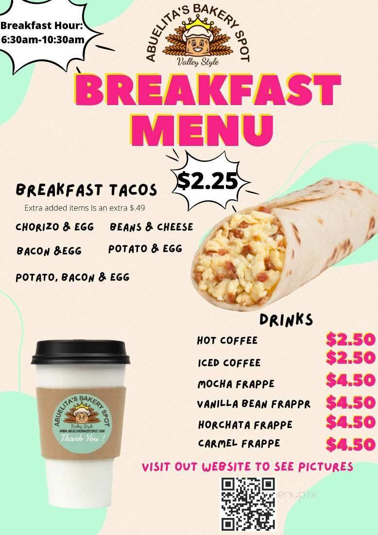 Abuelita's Bakery Spot - Kyle, TX menu_pic